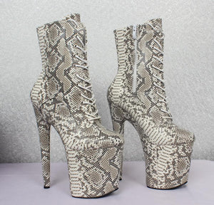 Snake Skin Textured Boots