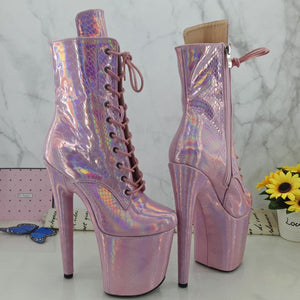 Holographic Snake Skin Boots
